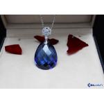 8x10mm 9x11mm Pear Shaped Blue Sapphire Pendant Necklace for sale