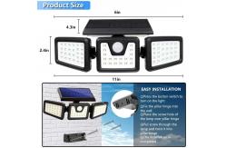 China 3 Head Solar Wall Light 800 Lumen Waterproof Motion Sensor Light IP65 supplier