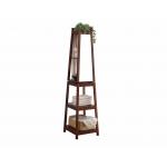 14.7KG MDF Home Wood Furniture Bedroom Storage Racks With Movable Mirror / Hooks for sale
