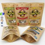 Brown Kraft Paper Standing Pouch Gravnre Printing with Zipper Top Sealing for sale