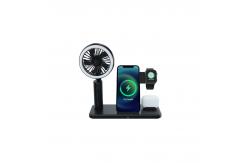 China 15W Fast Wireless Charging Stand With Fan Light supplier