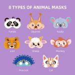 Kids 3D Forest Animal Felt Masks Party Craft Kit 8 Pieces for Christmas Birthday for sale