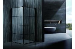 China Black Frame Stripes Shower Enclosures With 6mm Tempered Glass For Morden supplier