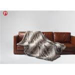Soft classic Gray Faux Fur Blanket Chinchilla Stripes Throw Winter OEM/ODM Accepted for sale