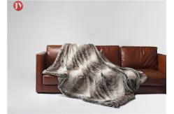 China Soft classic Gray Faux Fur Blanket Chinchilla Stripes Throw Winter OEM/ODM Accepted supplier