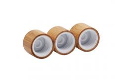 China Bamboo Covered Plastic Screw Cap With Insert For Bottles 24mm supplier