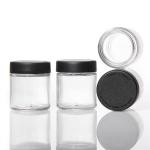 Luxury Empty Cosmetic Jars Round Glass Cream Jars Face Cream Container With Lid for sale