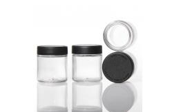 China Luxury Empty Cosmetic Jars Round Glass Cream Jars Face Cream Container With Lid supplier