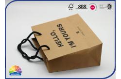China 4C Customized Size Logo Kraft Paper Bags With Nylon Handle supplier