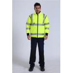 300D Oxford Hi Vis Trench Coat , 100% Polyester Class 3 Rain Jacket