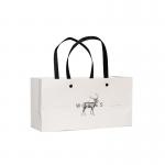 Custom Personalized Printed White Kraft Paper Carrier Bags With Flat Handles