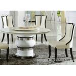 8 person round marble dining table with Lazy Susan for sale