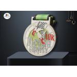 Matt Silver Plating Metal Award Medals With Smooth Or Sandblasted Back for sale