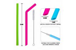 China FDA Approved 25cm Long Folding Silicone Straws supplier