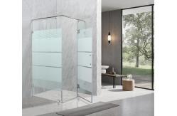 China Affordable Shower Enclosures With White Printing Glass And Aluminum Frame supplier