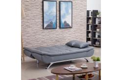 China Faux Leather Folding Futon Sofa Bed With 2 Pillows supplier