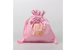 China Satin Hair Packaging Drawstring Silk Bags For Hair Extensions supplier