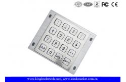 China 16 Flat Keys Industrial Numeric Keypad Rear Panel Mount Brushed 4x4 Matrix Metal supplier