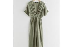China Green 100 Tencel Fabric Sleeveless Lyocell Twist Knot Midi Dress supplier