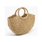 Practical Beach Round Straw Handbag Woven Portable For Women for sale
