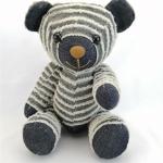 Lovely Stuffed Plush Joint Bear Toy Gift Custom Handmade Jeans Fabric Animal Toy Blue Jean Fabric Jointed Teddy Bear Toy for sale