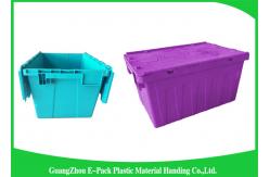 China Blue  PP Plastic Attached Lid Containers , plastic storage boxes with lids supplier