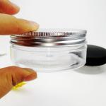 23mm Shoulder 100ml Plastic Screw Cap Jars Oblate Shape for sale