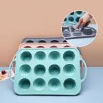Non Sticky 12 Cavity Silicone Mini Cupcake Molds for sale