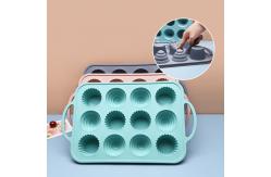 China Non Sticky 12 Cavity Silicone Mini Cupcake Molds supplier