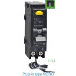 10KA Plug In RCBO Circuit Breaker IEC61009 40A 30mA 1P+N for sale