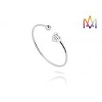 OEM ODM Geometry Heart Open Cuff Bracelets With Stone