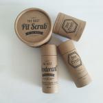 Biodegradable Cylinder Box Packaging Deodorant / Lipstick / Lip Balm Container for sale