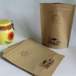 Recycled Customized Paper Bags , Coffee Bean Kraft Paper Packaging for sale