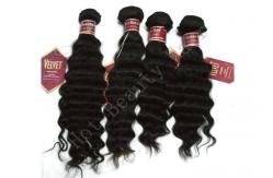 China Custom Natural Black Remy Virgin Human Hair Extensions Deep Wave supplier