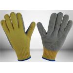 Cow Split Leather Cut Resistant Gloves 7 Gauge Aramid Knitted Fully Protective for sale