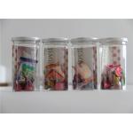 Food grade PET Clear Plastic Cylinder 400ml Candy Canister Easy Open