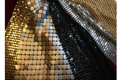 China Shiny Beauty Aluminum Paillette Metal Mesh Fabric 1.5x0.45m Easy To Clean supplier