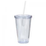 Transparent 32 Oz Insulated Double Wall Tumblers PS Material for sale