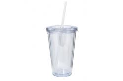 China Transparent 32 Oz Insulated Double Wall Tumblers PS Material supplier