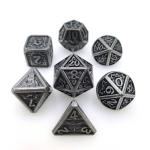 Anti Wear Sturdy Metal RPG Dice Cuprum Polyhedral Dice Set Black And White for sale