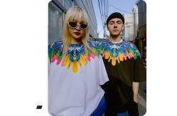 China Spring Summer Abstract Ice Bar Printing Blank T-Shirt Loose Casual 150 grams supplier