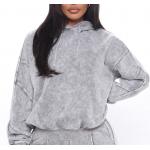 ODM Washed Drawstring Hoodie Youth Women Pullover Hoodie 100 Cotton for sale