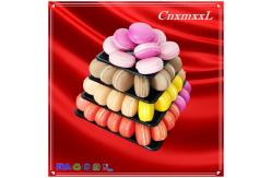 China Plastic Macaron Display Stand With 4 Tier Square Macaron Tower supplier