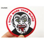 Custom Devil Logo Round Merrow border Clothing Embroidery Patches