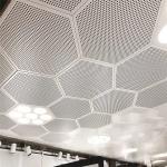 Perforated Hexagon Acoustic Ceiling Tiles Aluminum Pre Painted for sale