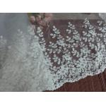 Vintage Embroidered Floral Nylon Lace Trim , 29cm Width Floral Nylon Mesh Trim for sale