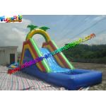 Customized Palm Tree Inflatable Water Slide Pool , Swimming Pool Slide With PVC for sale