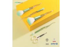 China Plastic Handle Travel Makeup Brush Set 4PCS Synthetic Hair With Eyebrow Scissors supplier