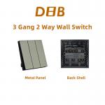 UK Standard Electrical Wall Switch Metal Panel  2 / 3 / 4 Conjoined Style for sale