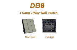 China UK Standard Electrical Wall Switch Metal Panel  2 / 3 / 4 Conjoined Style supplier